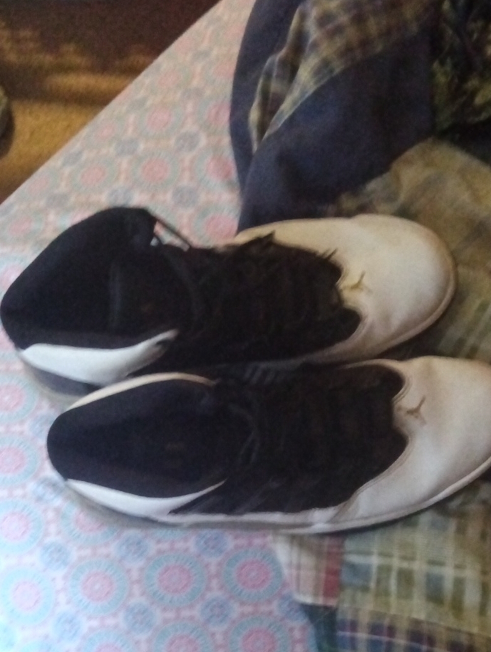 Jordan Men's White and Black High-Top Basketball Sneakers